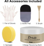 Beige Leather Recoloring Balm, Leather Color Restorer Conditioner, Leather Repair Kits for Vinyl Furniture, Sofa, Car Seats, 