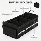 CloudDream Car Trunk Organizer and Storage, 35.4 Large Foldable Cargo Storage with 3 Compartments & 6 Pockets, Waterproof