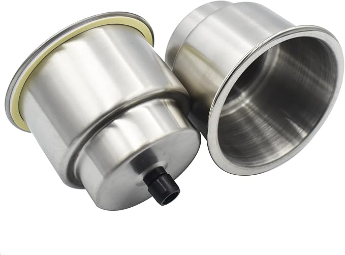 Yuanhe 4pcs Stainless Steel Cup Drink Holder with Drain for Marine Boat RV Camper