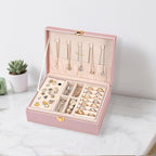 Voova Jewelry Box Organizer for Women Girls, 2 Layer Large Men Jewelry Storage Case, PU Leather Display Jewellery Holder with