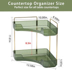 shuang qing 2-Tier Corner Bathroom Counter Organizer – Storage Shelf for Makeup, Perfume & Skincare, Space-Saving Countertop 