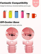 JOYTUTUS Cup Holder Phone Mount for Car, Car Cellphone Large Adapter Long Arm with 360 Degree Rotation, Compatible iPhone, Samsung & All Smartphones,Pink,1 Pack