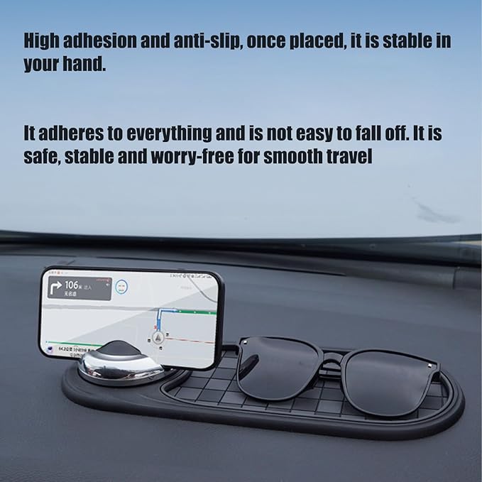 2026 Upgrade Anti Slip Mat for Car Dashboard,Multifunction Car Anti-Slip Mat Auto Phone Holder,Car Antis Slips Mats with Temp