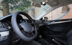 D-Shaped Steering Wheel Cover for Volkswagen VW Atlas Tiguan Jetta ID.4 Passat Taos Golf Beetle Polo GTI Touareg CC SEL SE R-line S Cross Sport Car Accessories, 14.5-15 inch Black