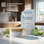 Azuna Air Freshener & Odor Eliminator for Strong Odor | 2 Room Kit Includes (2) 8 oz. Empty Luxe Glass Jars & 12 oz | Refill 
