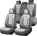 Coverado Car Seat Covers Full Set, Nappa Leather Seat Covers for Cars, Car Seat Protector Car Seat Cushion, Front and Back Se