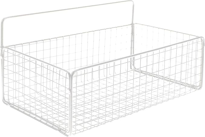 PRETYZOOM Wire Hanging Wall Basket, Wire Metal Organizing Baskets for Kitchen, Bathroom, Space-Saving Wall Mount Organizer (1