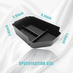 BestEvMod Center Console Organizer Compatible with 2025 2022-2024 Kia EV6 Accessories Tray Interior Accessories Armrest Storage Box ABS Material with PVC Trim (Middle Organizer)