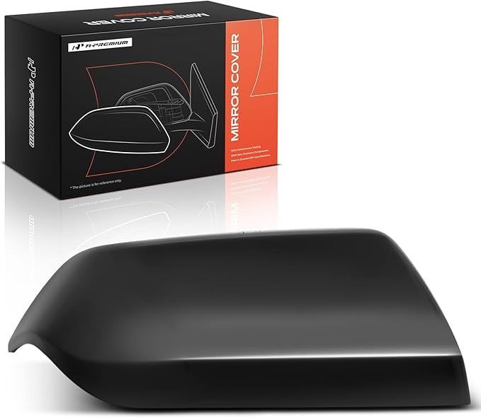A-Premium Passenger Side Rearview Mirror Cover Cap - Compatible with Chevrolet Tahoe Suburban & GMC Yukon XL & Cadillac Escalade, 2021 2022 2023 2024 - Smooth Black, Without Turn Signal Hole