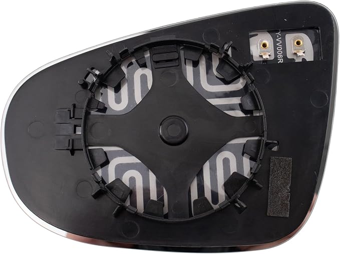 TRQ Right Passenger Side Mirror Glass Heated Convex Snap On Compatible with 2010-2014 Volkswagen Golf GTI VW1325116