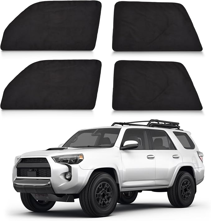ZATOOTO Car Window Shades Custom Fit for Toyota 4Runner 2017-2024 4-Pack Car Window Covers with 100% UV Protection and Total Blackout Privacy Heat Insulation for Family Travel Baby and Pet Safety