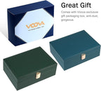 Voova Jewelry Box Organizer for Women Girls, 2 Layer Large Men Jewelry Storage Case, PU Leather Display Jewellery Holder with