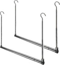 Adjustable Hanging Closet Rod, Extender Hanging Rod, Closet Hanging Organizer, Heavy Duty Closet Bar, Hanging Rod (Black, 2 P