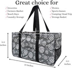NGIL Extra Large Utility Tote Reusable Grocery Bag Oversized Collapsible for Groceries, Storage, Picnic, Beach (Volleyball-Black)