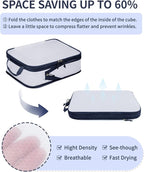 ECOHUB 6 Set Compression Packing Cubes, Lightweight Cruise Ship Vacation Travel Essentials, Durable Travel Accessories for Su
