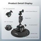SMALLRIG 6" Suction Cup Mount with Ball Head Magic Arm, Action Camera Mount for DJI Osmo Action 5 Pro/4, for Insta360 x5, for Gopro 13/12, Load Capacity 3kg, on Car Windshield or Window - 5856