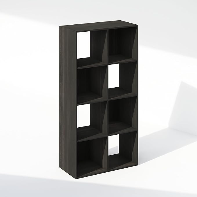 Furinno PELLI Book Shelf, 8-Cube Bookshelf, Horizontal Cube Storage Organizer Bookcase, 11.7 x 23.7 x 47, for Living Room, Be