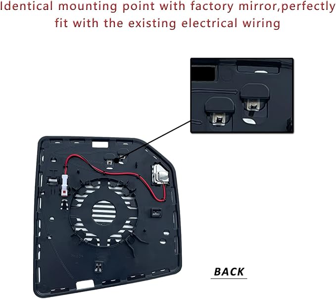 Left Driver Side Heated Mirror Glass Replacement For Ford F150 2015 2016 2017 2018 2019 2020 - for Ford F150 Power Side Mirror Glass with Blind Spot Detection System and Rear Holder