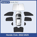 8pcs Car Window Shades for Honda Civic 2022 2023 2024 2025, Full Car Window Covers for Privacy, Sunshades for Civic Front Rear Windshield Side Windows to Block UV and Protect Privacy