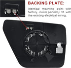 Driver Side Mirror Replacement for Ford F150 2022 2023, Left Exterior Side Rearview Mirrors Glass, with Backing Plate, Power 