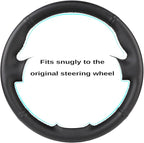 Leather Steering Wheel Cases Car Steering Wrap Stitch Steering Wheel Cover Fit for Honda Civic Civic 9 2012 2013 2014 2015,Blue