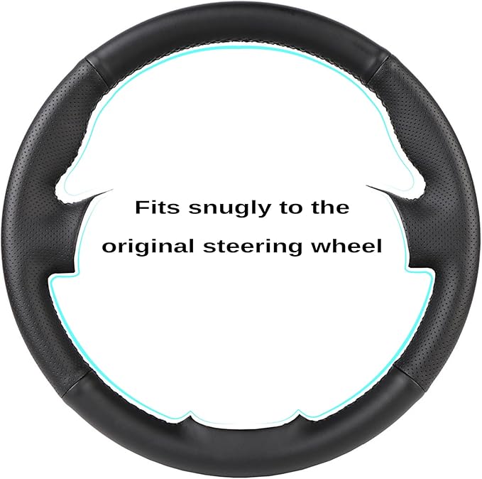 Leather Steering Wheel Cases Car Steering Wrap Stitch Steering Wheel Cover Fit for Honda Civic Civic 9 2012 2013 2014 2015,Blue
