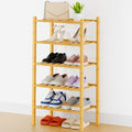 Smiry Shoe Rack, 5 Tier Thick Small Bamboo Shoe Organizer, Stackable Free Standing Wooden Shoe Storage Shelf for Closet, Entr