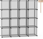 C&AHOME 16-Cube Storage Organizer, Plastic Shelves Units, DIY Closet Organizer, Modular Shelves Ideal for Home, Bedroom, 48.4