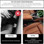 Car Seat Gap Filler and Organizer with Integrated Hook (Set of 2) – Blocks Lost Items, Holds Phone, Keys and Wallet – Universal Fit for Cars, SUVs and Trucks