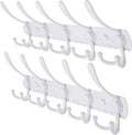 Dseap Wall Mounted Coat Rack - 5 Tri Hooks, Heavy Duty, Stainless Steel, Metal Coat Hook Rail for Coat Hat Towel Purse Robes 