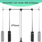 Pull Out Clothes Rail Extendable Pull Out Closet Rod - Wardrobe Pull-Out Trousers Rack, Wardrobe Pull Down Rail 890 to 1210Mm