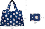 allydrew Large Foldable Tote Nylon Reusable Grocery Bags, 6 Pack