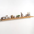 fuqing Live Edge Floating Shelves for Wall 72 inch, 8 Inch Deep Solid Elm Wood Floating Wall Shelves - Rustic Wooden Shelves 