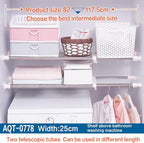 Hershii Expandable Closet Tension Shelf Rod Adjustable Storage Rack Heavy Duty DIY Organizer Divider for Wardrobe Cupboard Ki