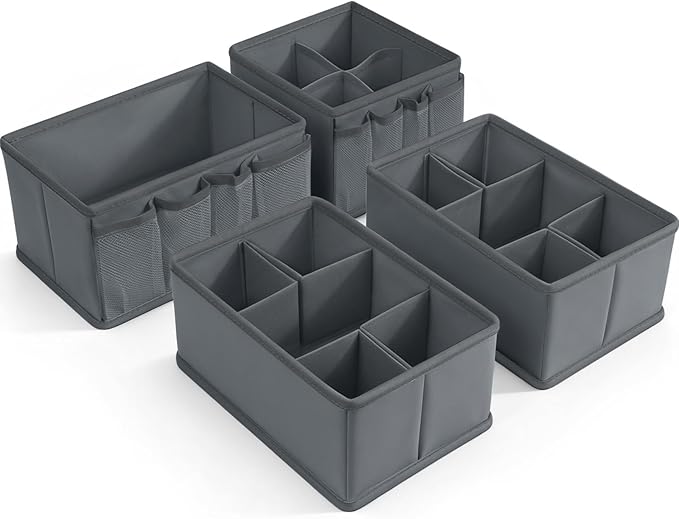 VERONLY Cosmetic Storage Bins Makeup Organizer, Adjustable Multifunction Storage Box Desk Drawer Divider for Makeup Brushes, 