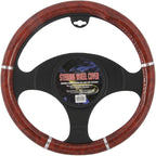 BDK Dark Wood Grain Car Steering Wheel Cover, Standard 15 inch Size, Made to Fit Most Auto Truck Van SUV