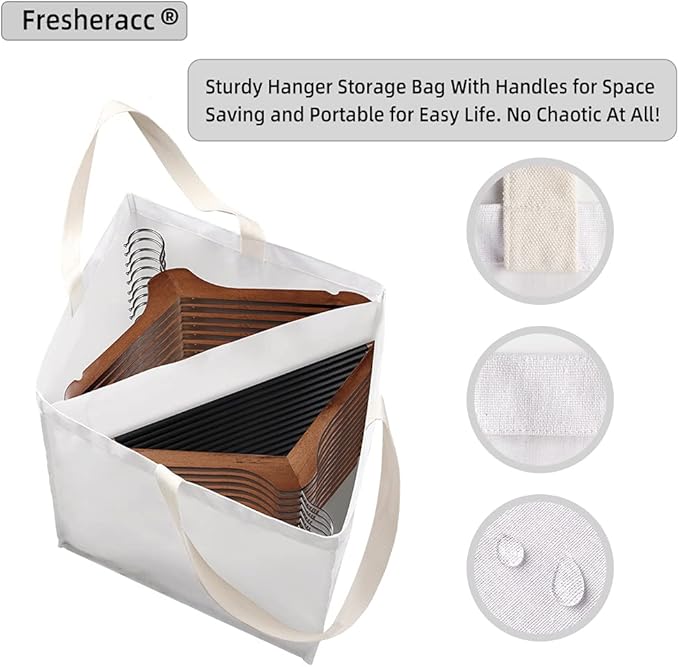 Clothes Hanger Organizer Holder for Space Saving, Fresheracc Hanger Triangle Storage Bag with Handles for Closet Tidier Laund