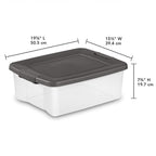Sterilite 6-Pack ShelfTote, Clear Plastic Storage Bins with Lids, 25 Quart, Gray - Stackable Organizing Container Boxes for C