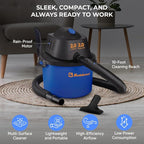 Koblenz WD-2L Portable Wet Dry Vacuum, 2-Gallon 2 PHP Suction Plus Blower Vacuum Cleaner for Liquids, Dust, Pet Hairs, 10' Re