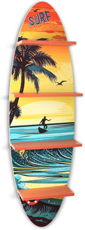 Creative Surfboard Wall Shelf for Wall Decor & Storage, Vertical Floating Shelf, Decorative Beach Style Lack Wall Shelves