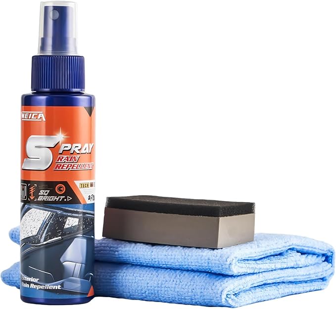 3-in-1 Ultimate Car Glass Care Kit: Water Spot Remover Polish, Hydrophobic Rain Repellent, Anti-Fog Spray for Windshield & Wi