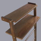 Solid Wood Decorative Ladder - Leaning Blanket Rack for Home Decor Rubbed Walnut