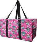 NGIL Extra Large Utility Tote Reusable Grocery Bag Oversized Collapsible for Groceries, Storage, Picnic, Beach (Western Disco-Black)