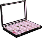 Stratalife Jewelry Organizer Earring Holder Jewelry Tray with Lid Earring Storage Drawer Organizer Earring Ring Storage for W