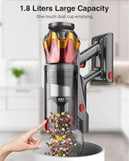 Cordless Vacuum Cleaner, 650W/55KPa 70Mins Vacuum Cleaners for Home, Self-Standing Stick Vacuum with Anti-Tangle Brush & OLED