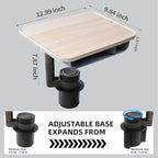 360° Rotating Wood Car Tray & Desk for Laptop - Steering Wheel Cup Holder Table, Car Accessories for Women & Men, Compatible with Tesla Model Y/3/S, Ford F150/Explorer/Maverick & Most Vehicles