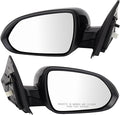 TRQ Driver and Passenger Side Power Heated Mirror Set Smooth Black Paint to Match Compatible with 2021-2023 Kia Rio KI1320291