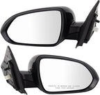TRQ Driver and Passenger Side Power Heated Mirror Set Smooth Black Paint to Match Compatible with 2021-2023 Kia Rio KI1320291