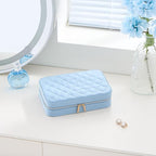 Lolalet Travel Jewelry Case for Women Girls, Travel Jewelry Organizer Box with Mirror & Clear Storage Bag, Small Portable Ear