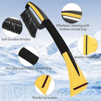 Snow Brush with Ice Scrapers for Car Windshield, Car Brush with Foam Grip, Winter Accessories, Wider Snow Scraper for Window, SUVs, Cars, Detachable Snow Removal Tool, Scratch-Free (Yellow)